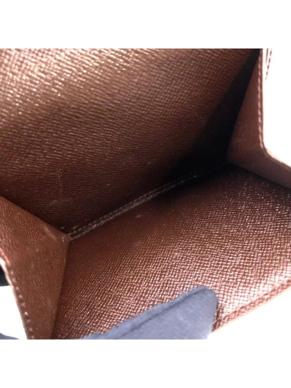 Louis Vuitton Portefeuille Elise Damier Ebene Leather Brown Hook Wallet Gold